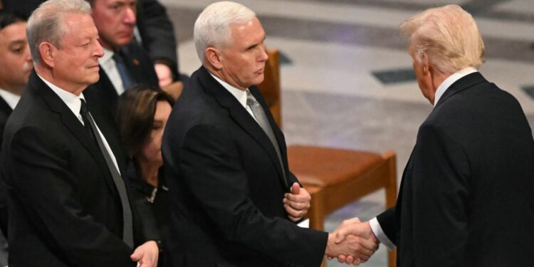 Pence divulges words exchanged with President-elect Trump at Carter funeral